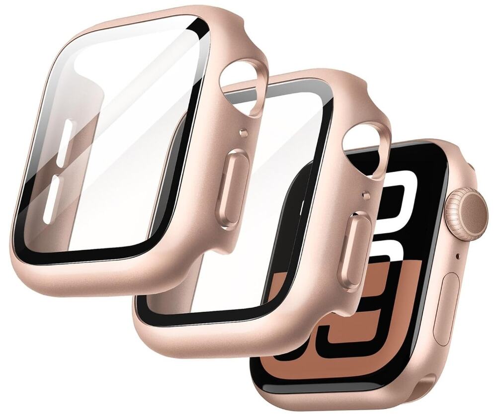 JETech Apple Watch Series 11/10 46mm Case Screen Protector 2-Pack Rose Gold NEW